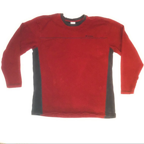 Columbia Mens Pullover Sweater Red Gray Size XL